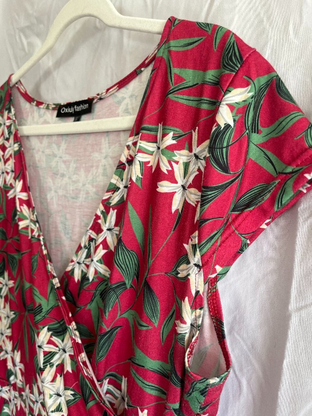 Floral Midi Faux Wrap Dress in XL